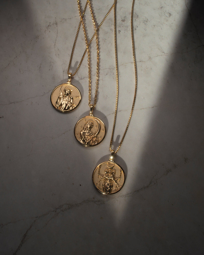 Awe Inspired Necklaces Triple Moon Goddess Gift Set