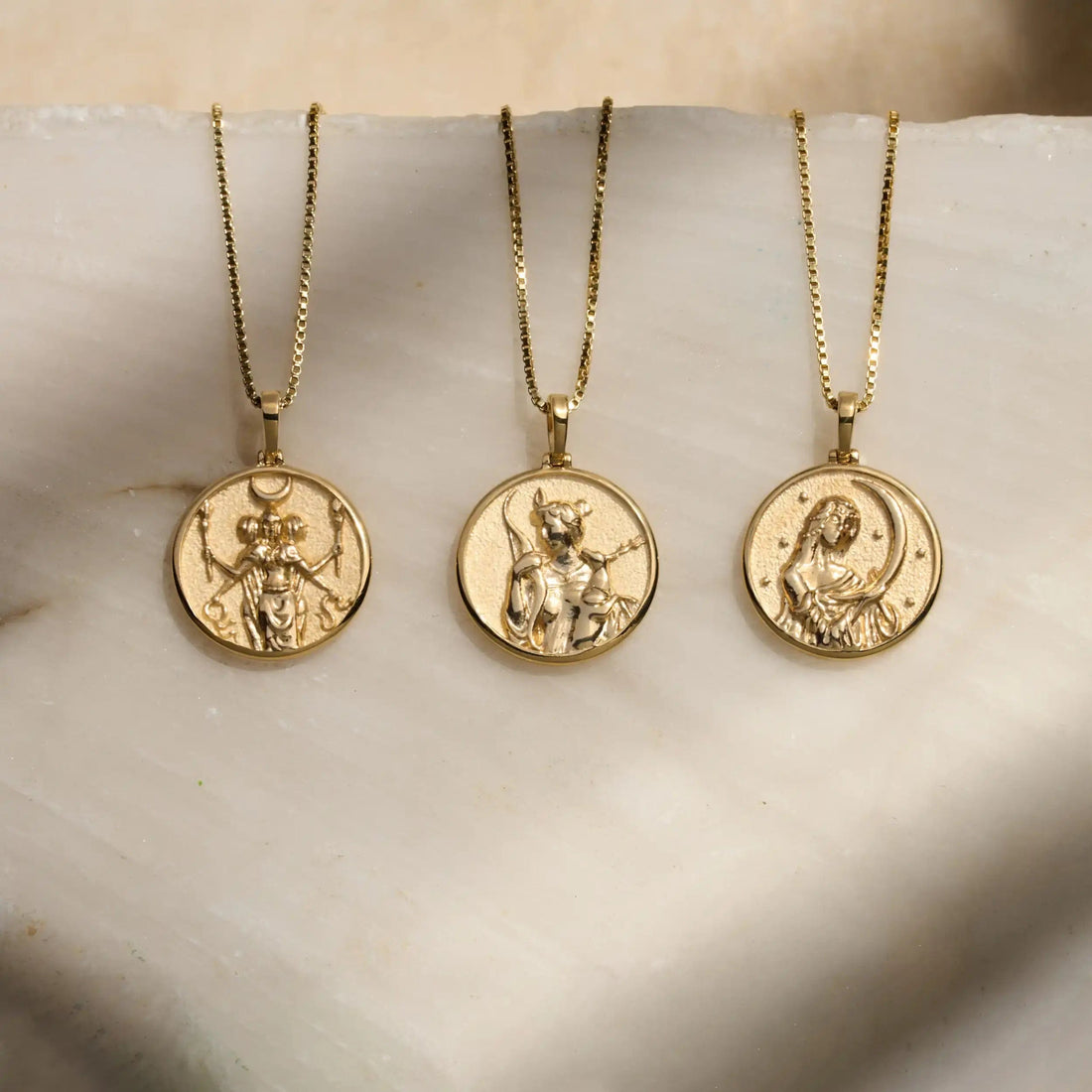 Awe Inspired Necklaces Triple Moon Goddess Gift Set