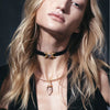 Awe Inspired Necklaces Triple Moon Velvet Choker