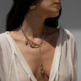 Awe Inspired Necklaces Two Tone / 16" Asymmetrical Charm Collector Necklace