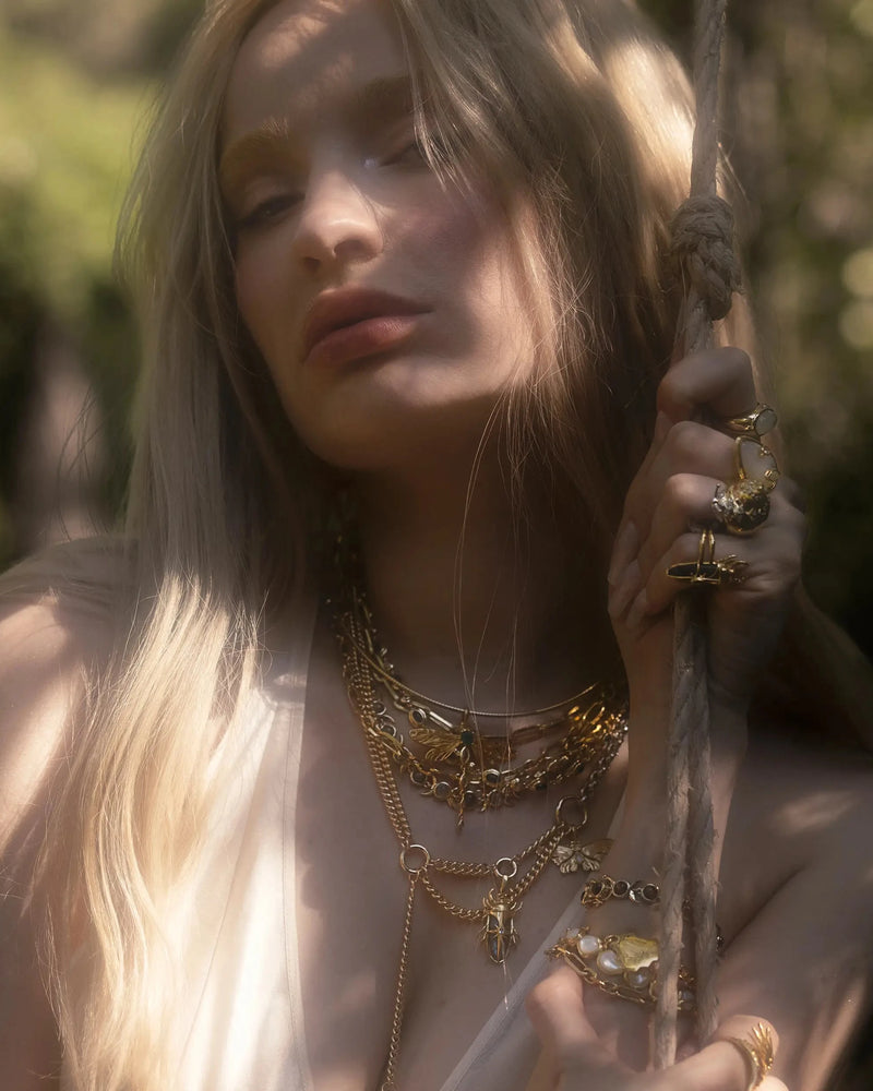 Awe Inspired Necklaces Two Tone / 16" Asymmetrical Charm Collector Necklace