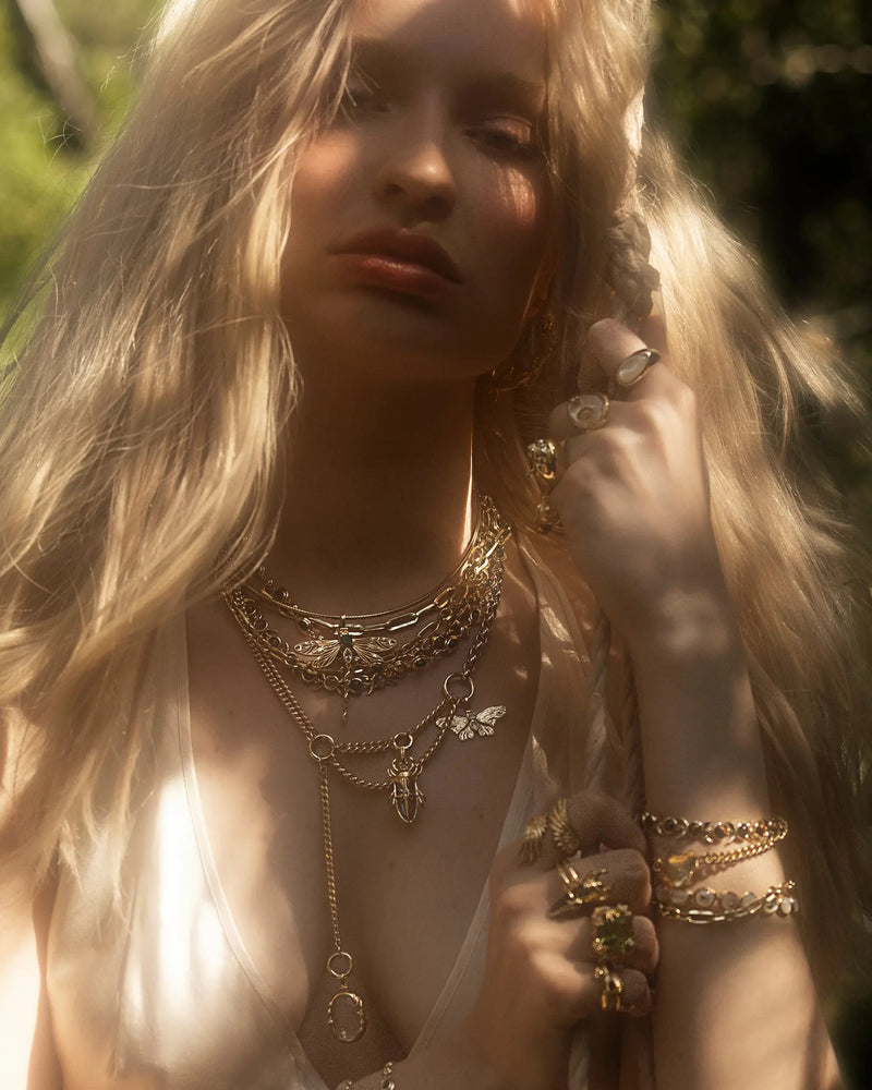 Awe Inspired Necklaces Two Tone / 16" Asymmetrical Charm Collector Necklace