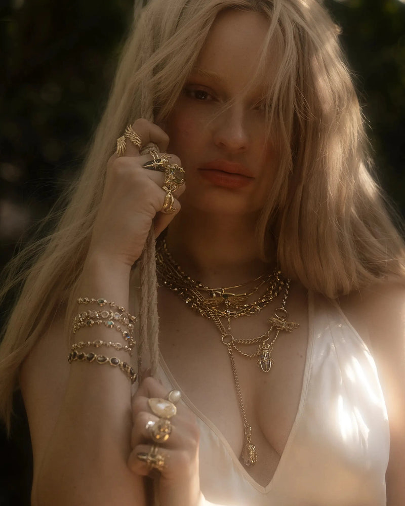 Awe Inspired Necklaces Two Tone / 16" Asymmetrical Charm Collector Necklace