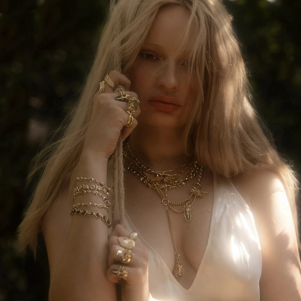 Awe Inspired Necklaces Two Tone / 16" Asymmetrical Charm Collector Necklace