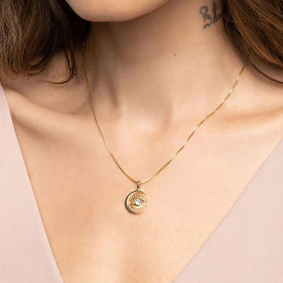 Awe Inspired Necklaces Watchful Moon Eye Necklace