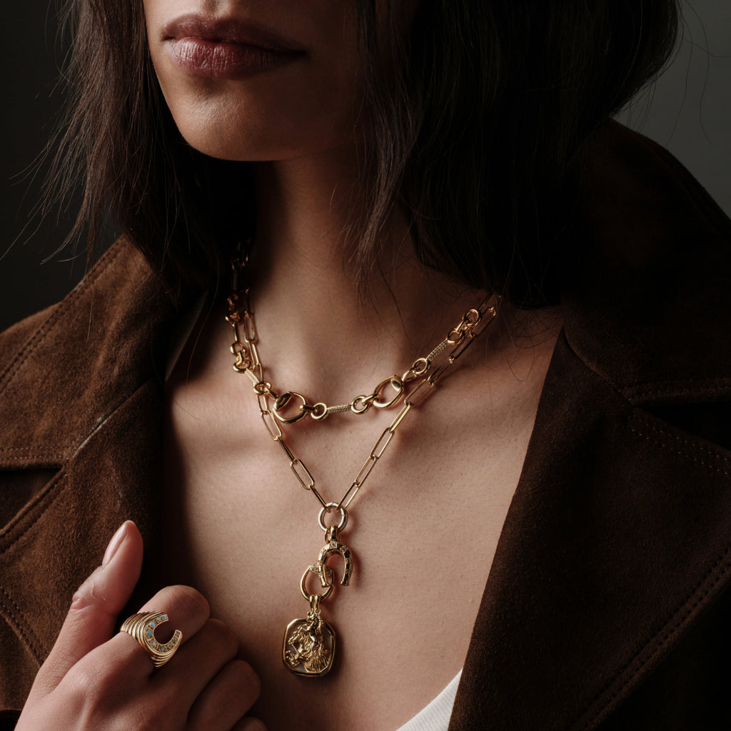 Awe Inspired Necklaces White Horse Charm Lariat