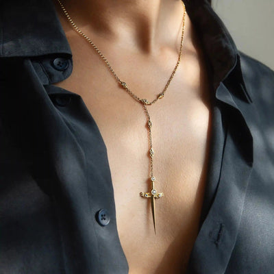 Awe Inspired Necklaces Winged Sword Lariat