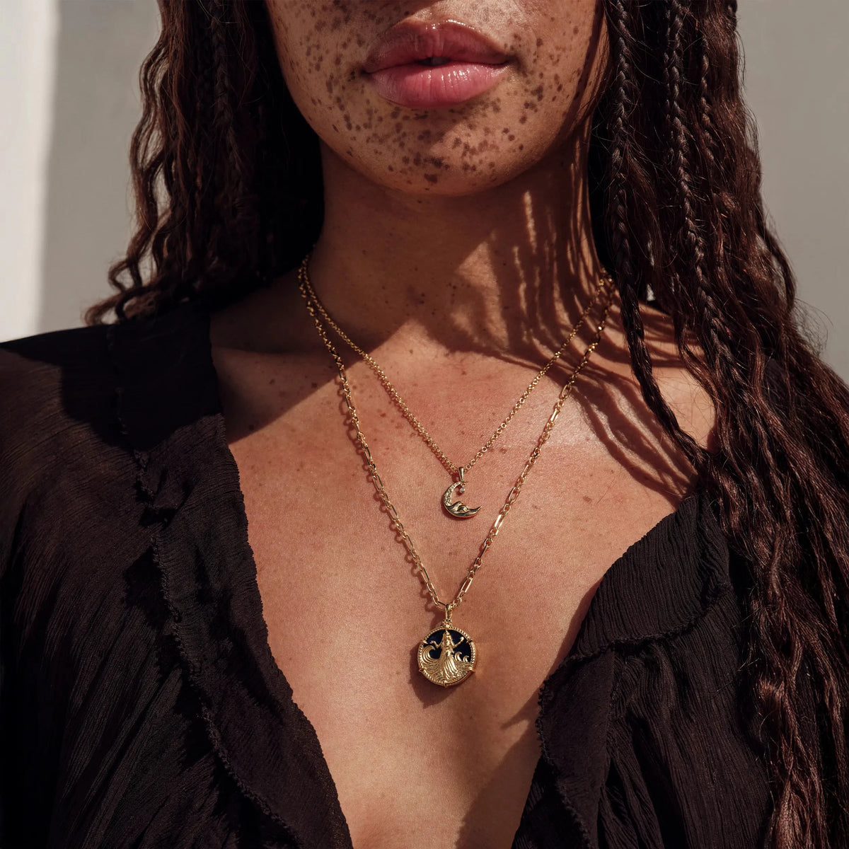 Awe Inspired Necklaces Yemaya and Moon Wave Necklace Set