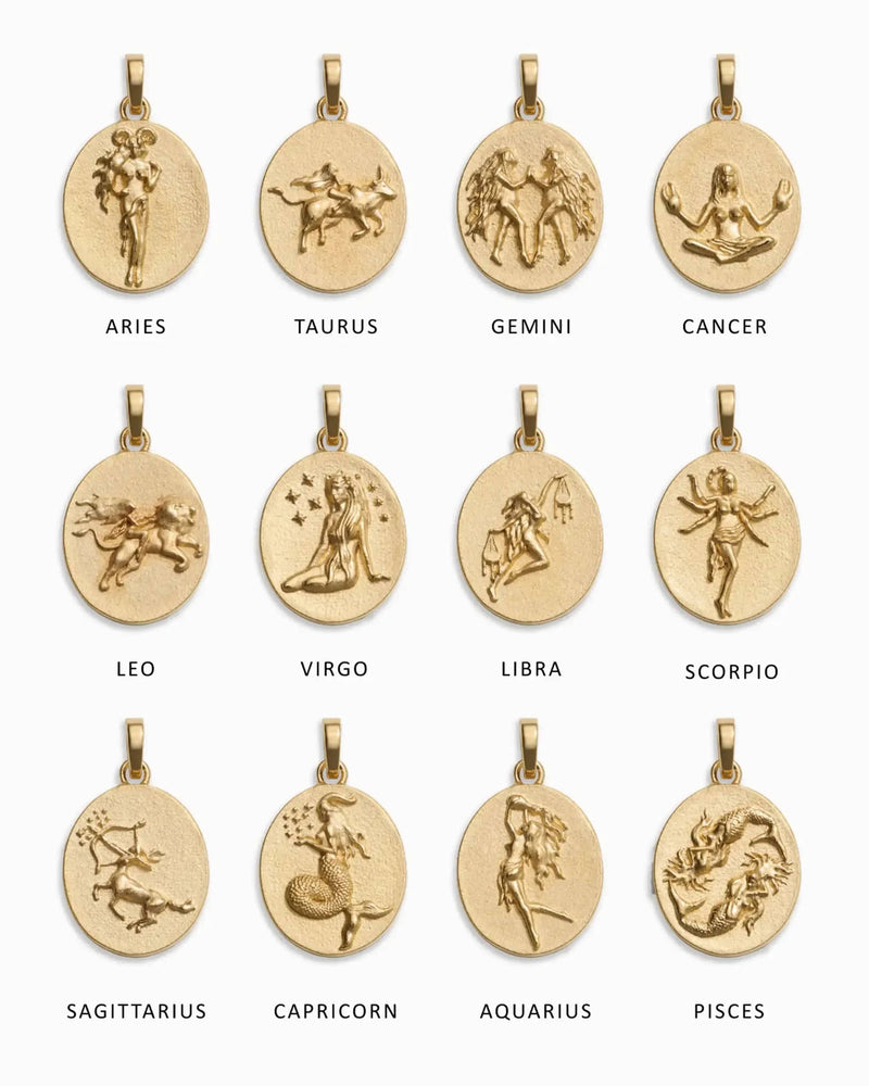 Awe Inspired Necklaces Zodiac Goddess Pendant + Mini Paperclip Chain