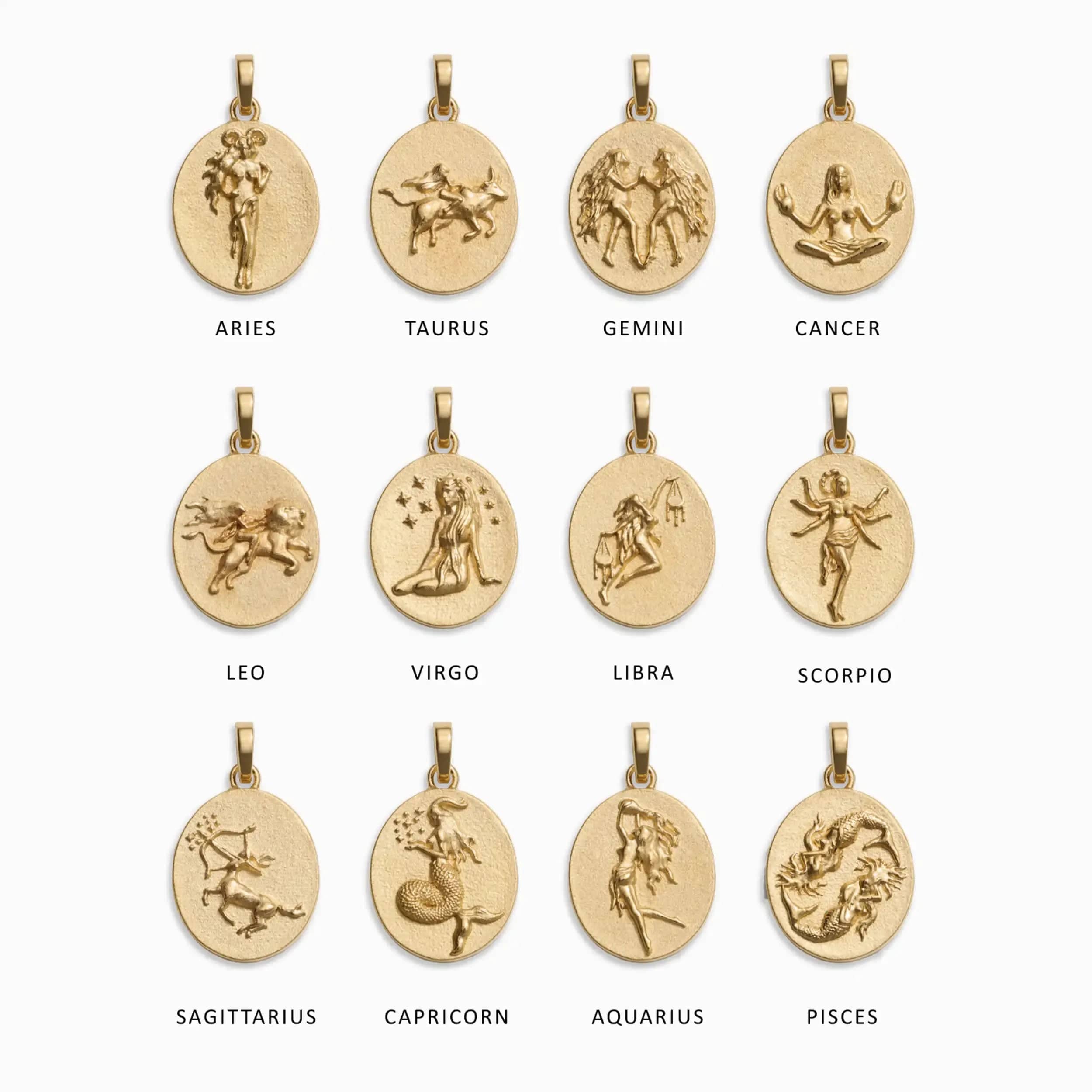 Awe Inspired Necklaces Zodiac Goddess Pendant + Mini Paperclip Chain