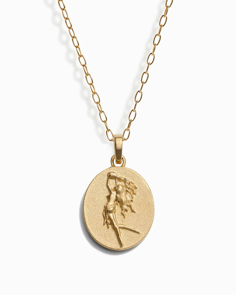 Awe Inspired Necklaces Zodiac Goddess Pendant + Mini Paperclip Chain