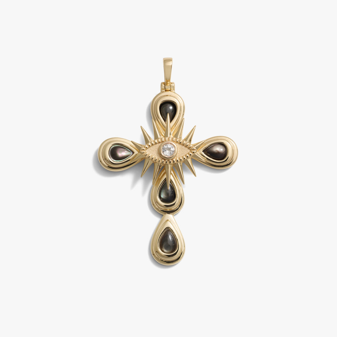Awe Inspired Pendants 14K Gold Vermeil Statement Third Eye Cross Pendant