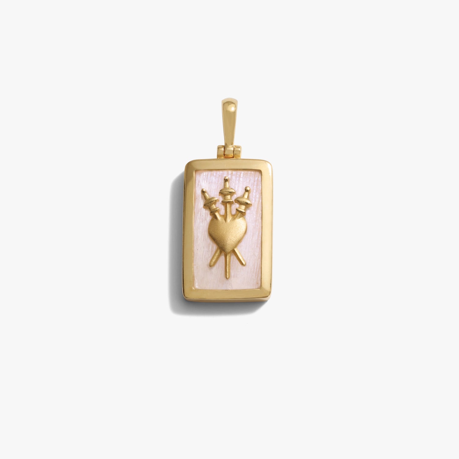 Awe Inspired Pendants 14K Gold Vermeil Three of Swords Tarot Pendant