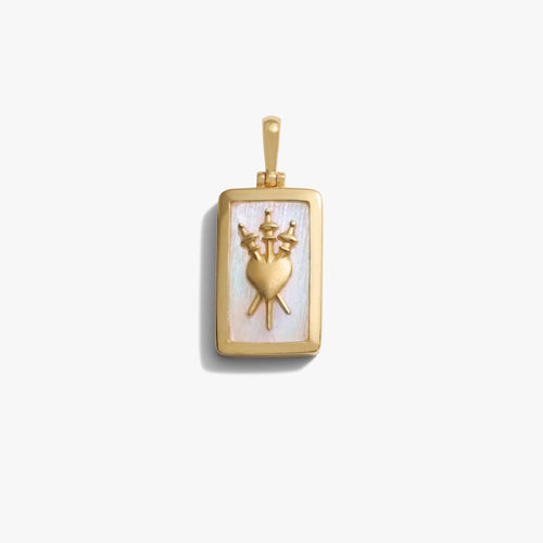 Awe Inspired Pendants 14K Gold Vermeil Three of Swords Tarot Pendant