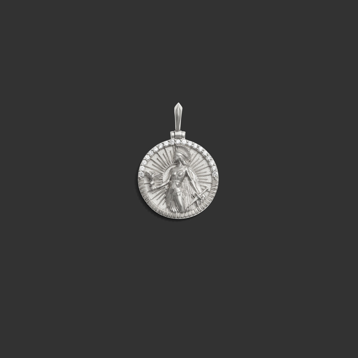Awe Inspired Pendants 14K White Gold Athena Pendant