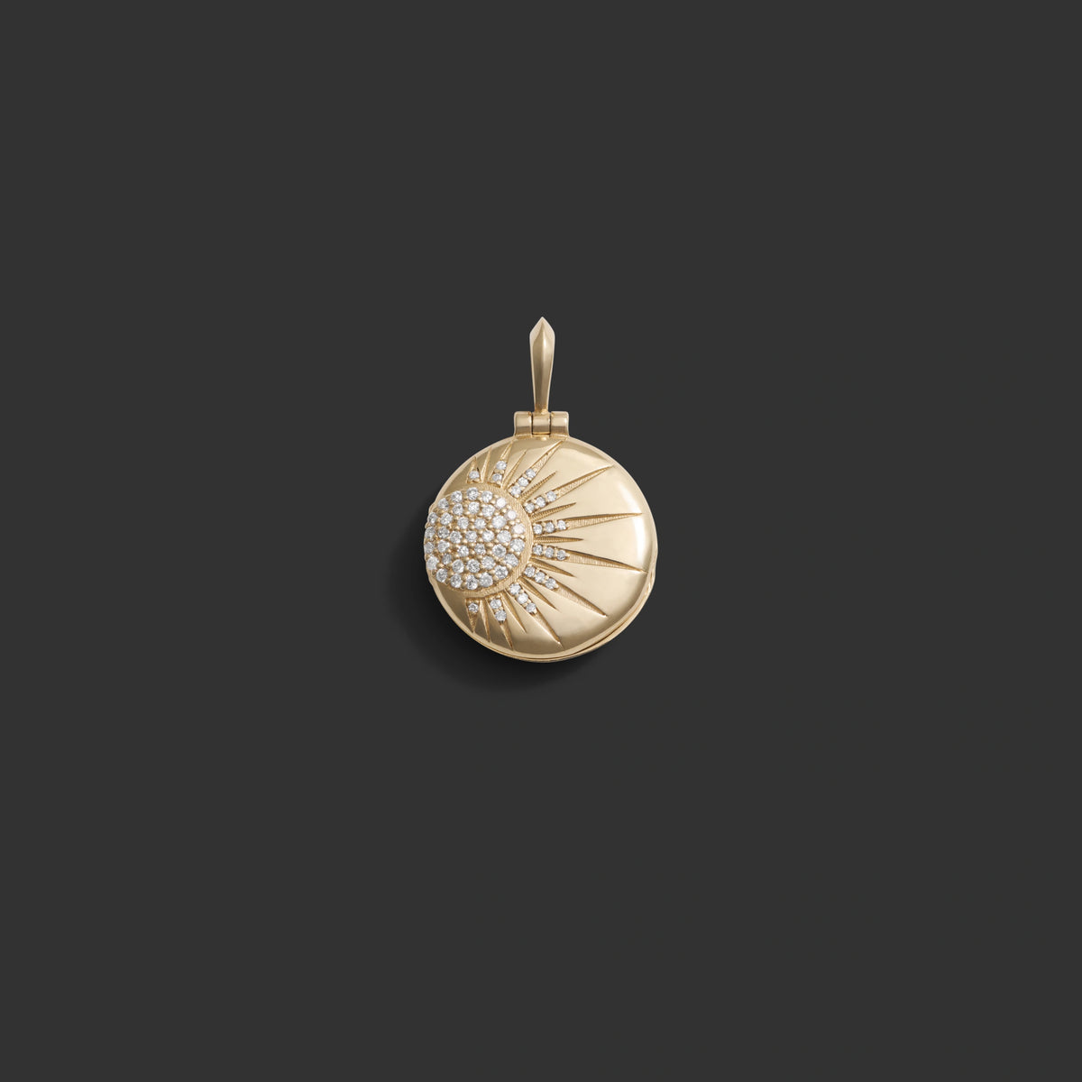 Awe Inspired Pendants 14K Yellow Gold Diamond Celestial Locket