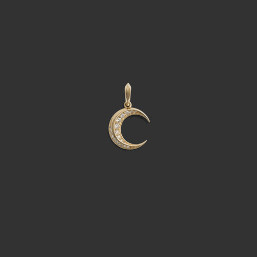 Awe Inspired  Pendants Diamond Twisted Moon Amulet