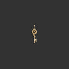 Awe Inspired Pendants 14K Yellow Gold Emerald Key Amulet