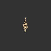 Awe Inspired Pendants 14K Yellow Gold Emerald Snake Amulet