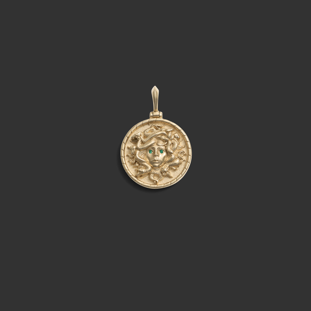 Awe Inspired Pendants 14K Yellow Gold Medusa Pendant