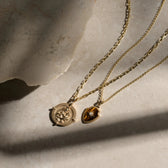 Awe Inspired Pendants 14k Yellow Gold Tiger's Eye Shield Pendant