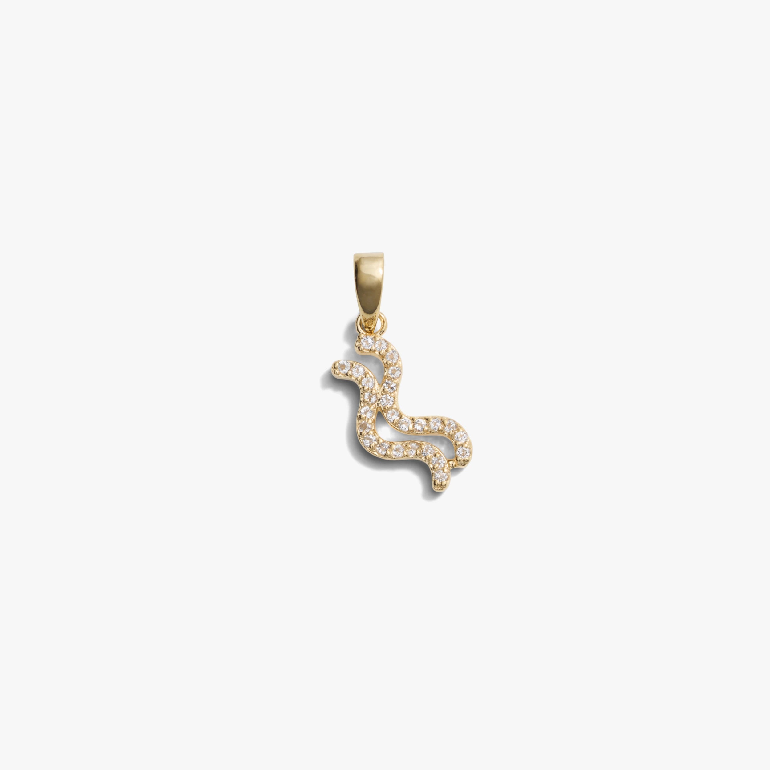Awe Inspired Pendants 14K Yellow Gold Vermeil / Aquarius / Mini Zodiac Gemstone Amulet