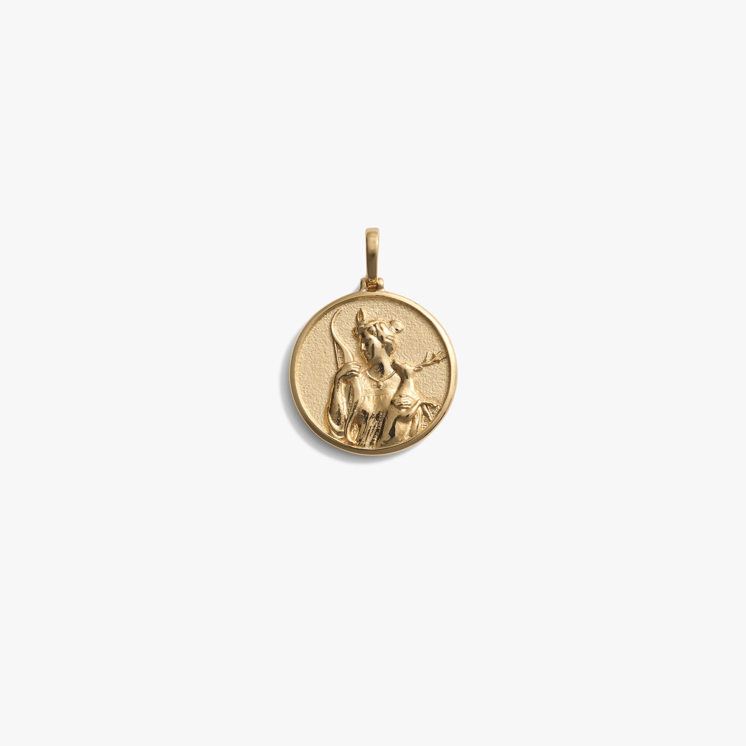 Awe Inspired Pendants 14K Yellow Gold Vermeil / Artemis Goddess Coin Pendant