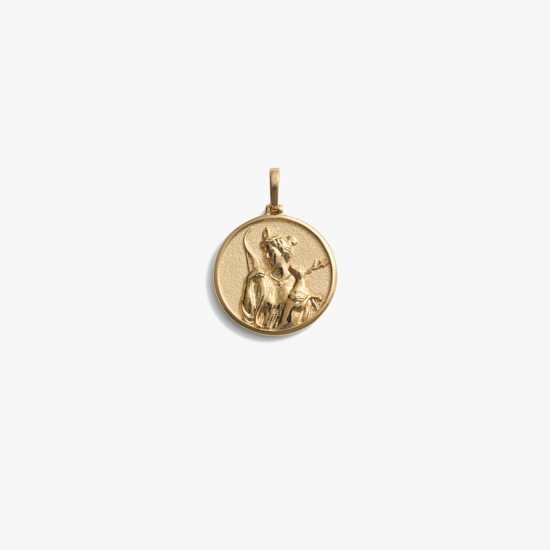Awe Inspired Pendants 14K Yellow Gold Vermeil / Artemis Goddess Coin Pendant