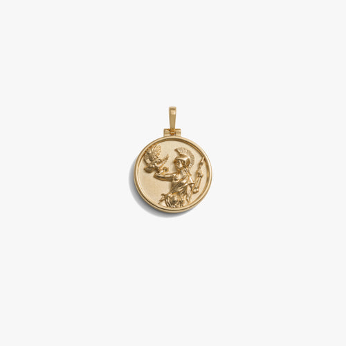 Awe Inspired Pendants 14K Yellow Gold Vermeil / Athena Standard 20mm Goddess Reworks