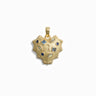 Awe Inspired Pendants 14k Yellow Gold Vermeil Blue Gemstone Locked Heart Pendant