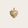 Awe Inspired Pendants 14K Yellow Gold Vermeil Blue Gemstone Locked Radiant Heart Pendant