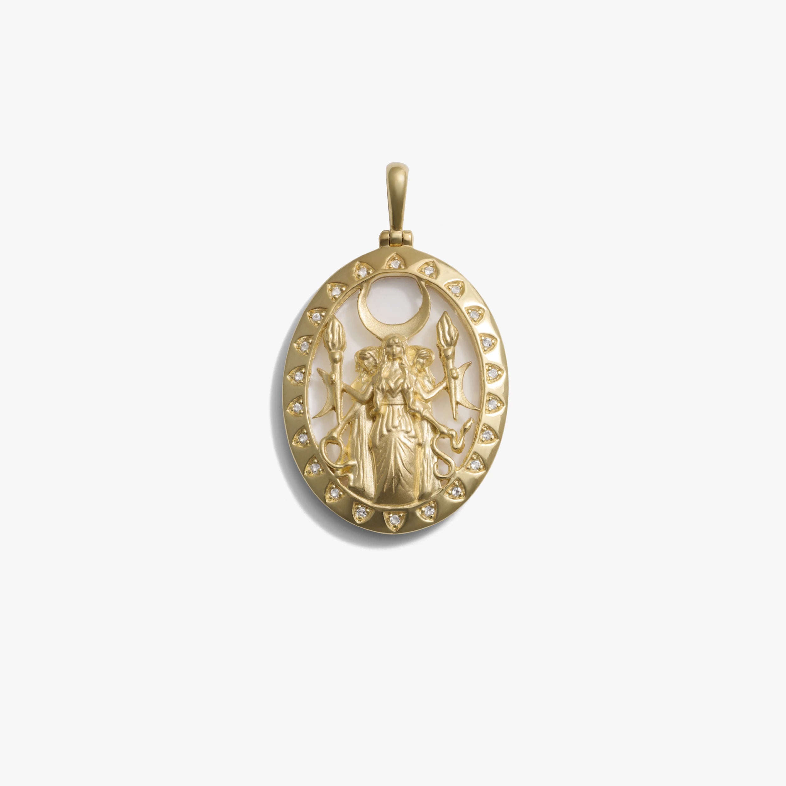 Awe Inspired Pendants 14K Yellow Gold Vermeil / Clear Quartz Special Edition Hecate Pendant