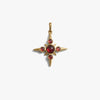 Awe Inspired Pendants 14K Yellow Gold Vermeil / Garnet Maltese Cross Pendant