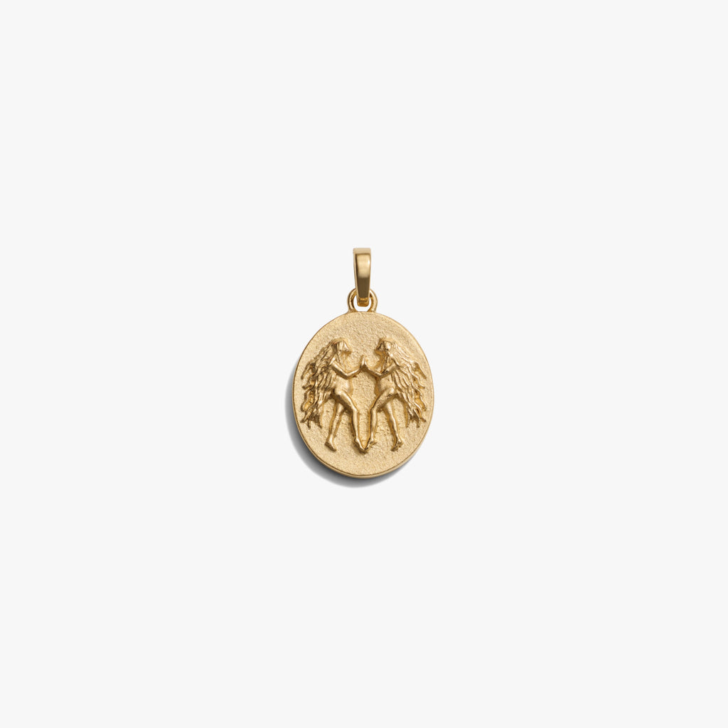 Awe Inspired Pendants 14K Yellow Gold Vermeil / Gemini / Standard Zodiac Goddess Pendant