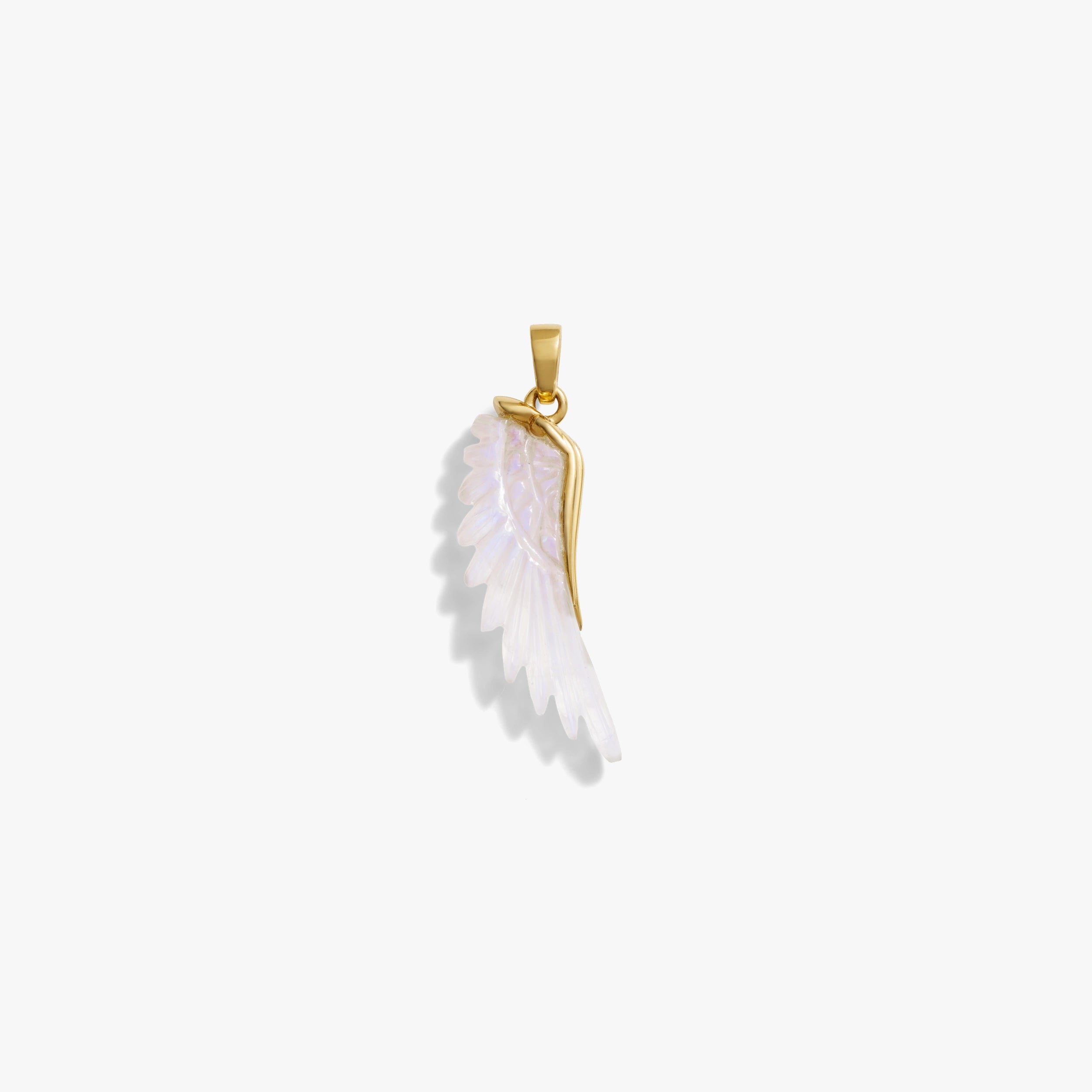 Awe Inspired Pendants 14K Yellow Gold Vermeil Gemstone Angel Wing Amulet