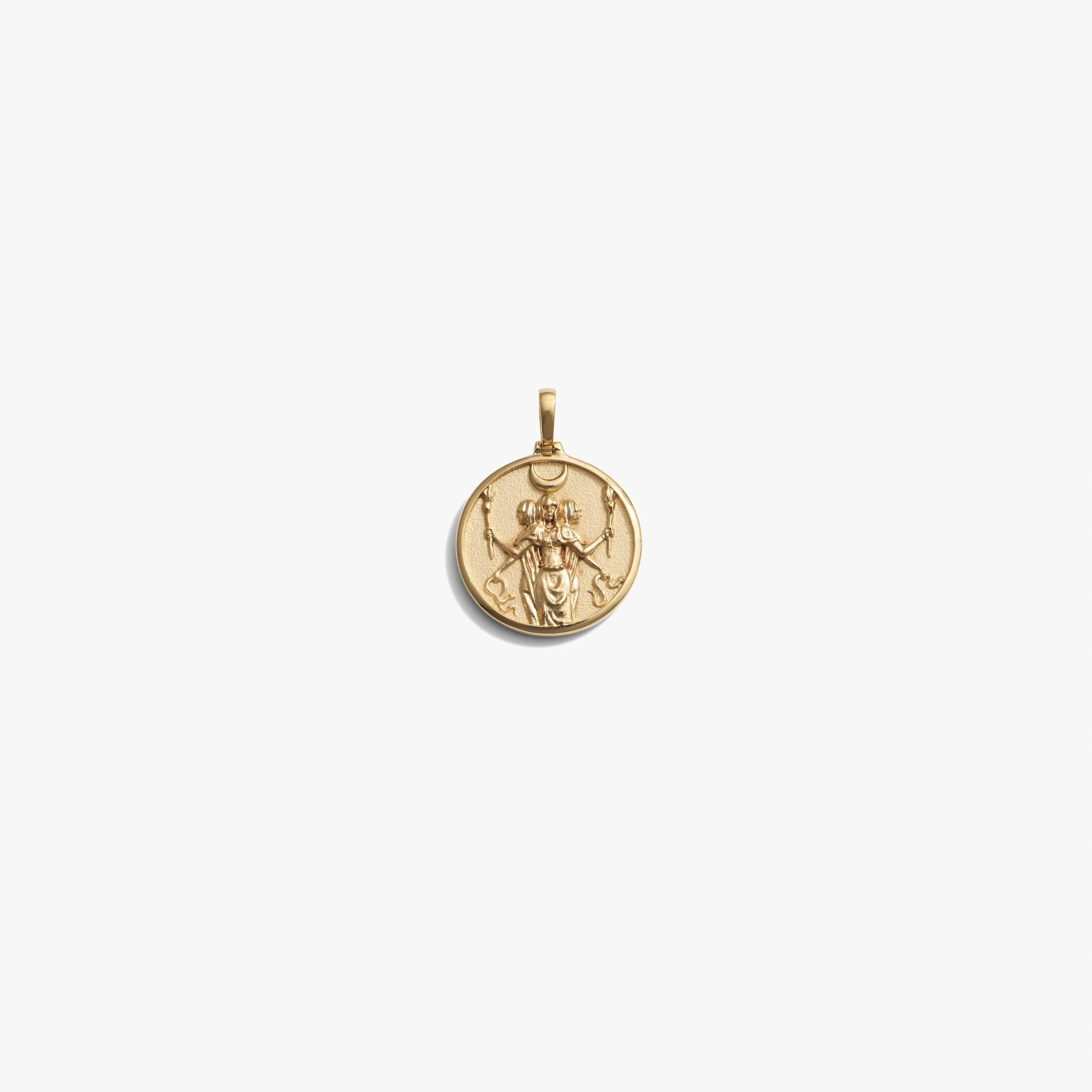 Awe Inspired Pendants 14K Yellow Gold Vermeil / Hecate Mini Goddess Coin Pendant