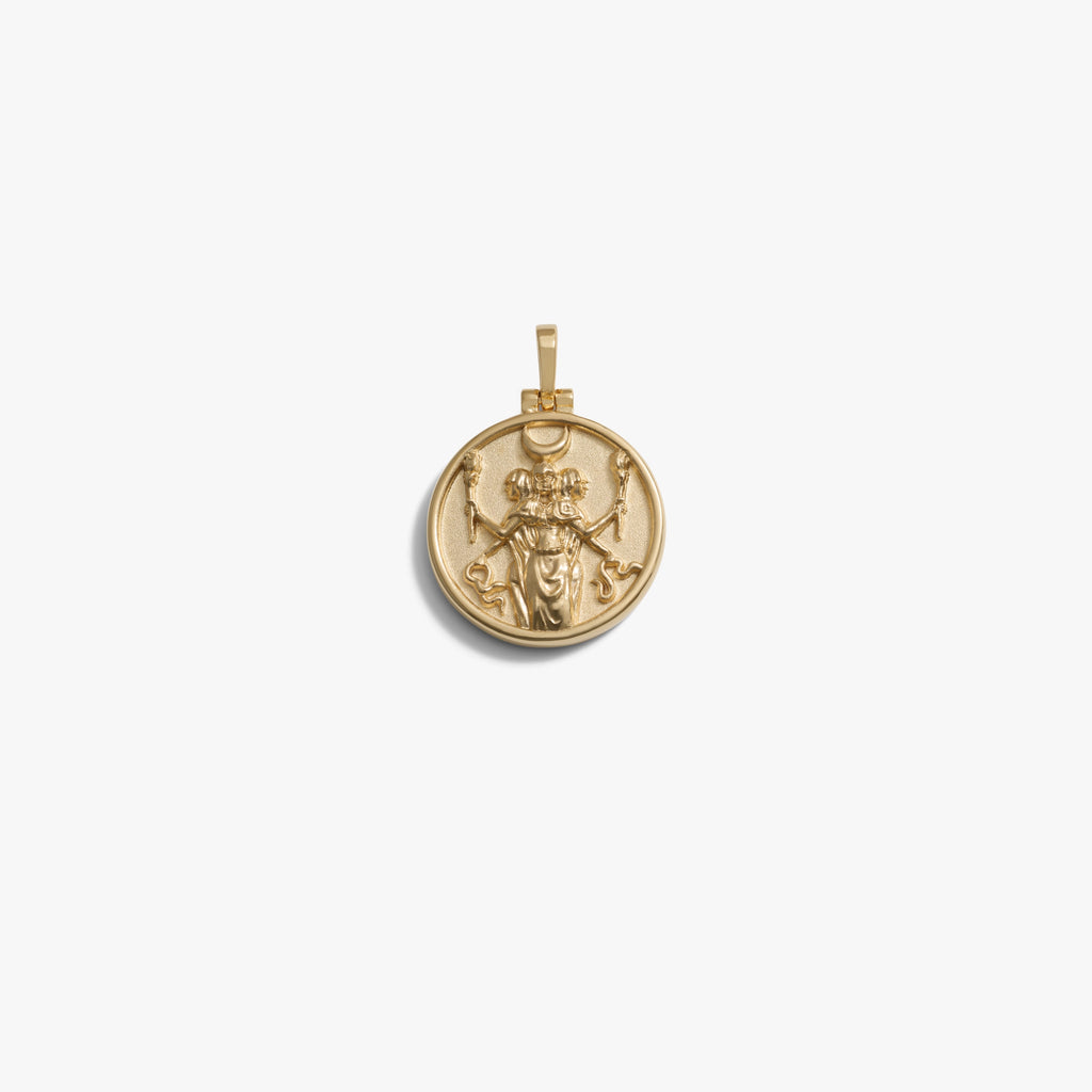 Awe Inspired Pendants 14K Yellow Gold Vermeil / Hecate Standard 20mm Goddess Reworks
