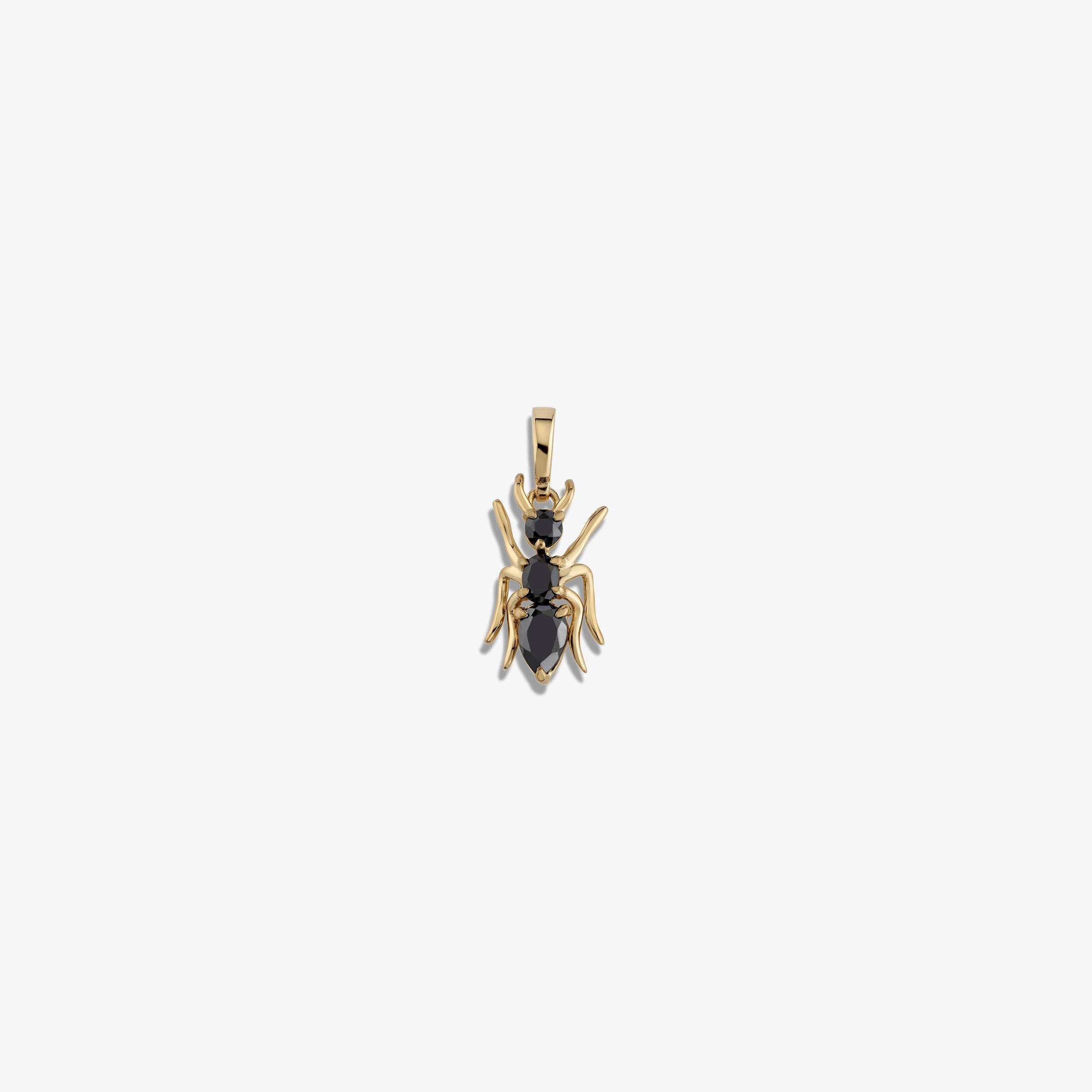Awe Inspired Pendants 14K Yellow Gold Vermeil Hematite Ant Amulet