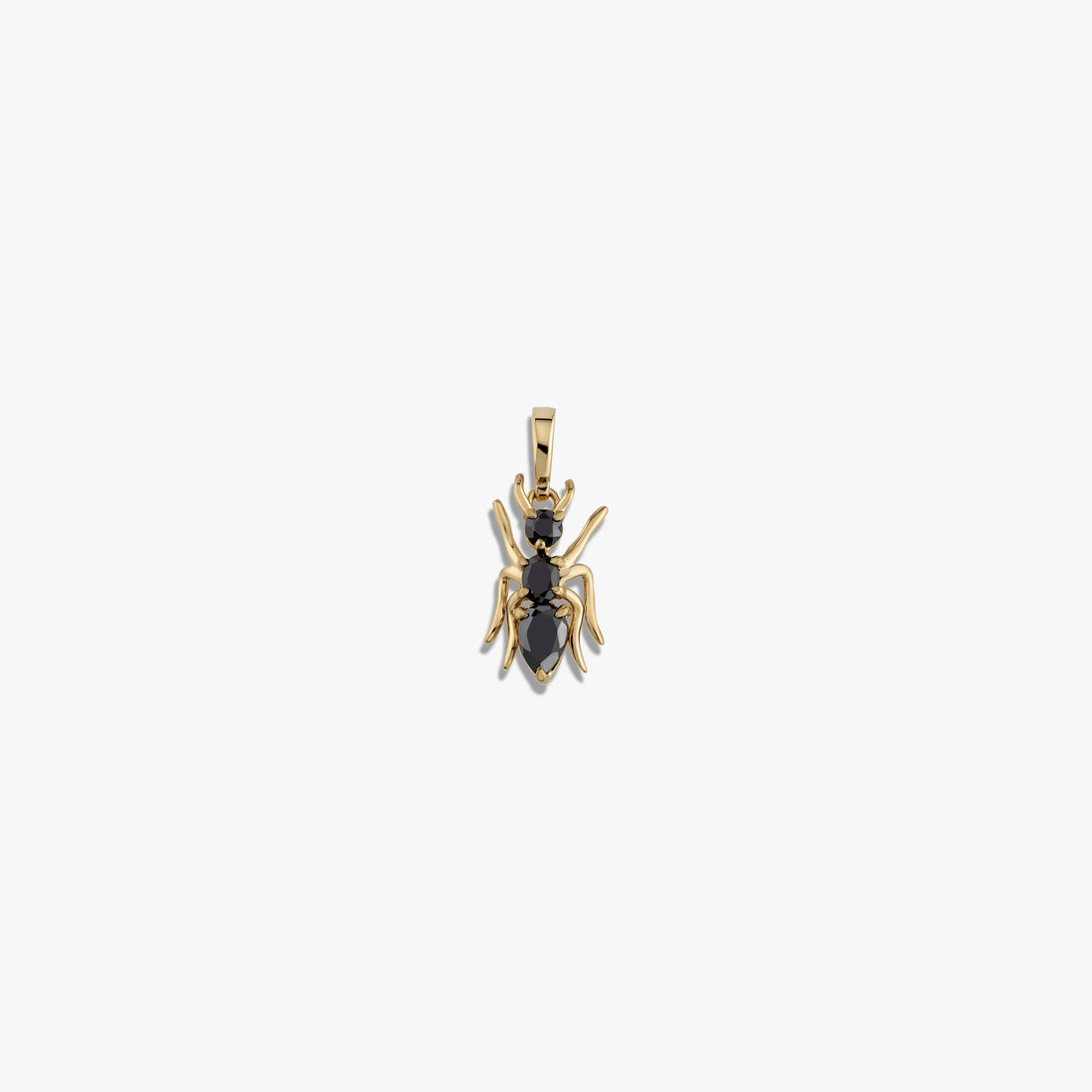 Awe Inspired Pendants 14K Yellow Gold Vermeil Hematite Ant Amulet