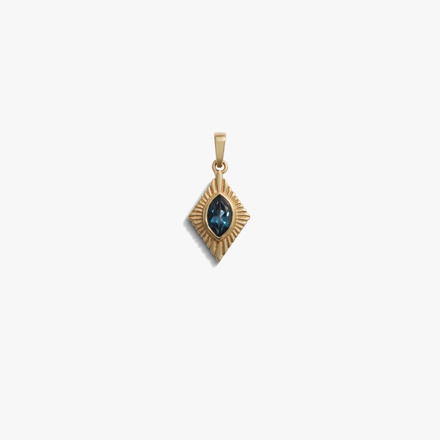Awe Inspired Pendants 14K Yellow Gold Vermeil / Indigo London Topaz Aura Pendant