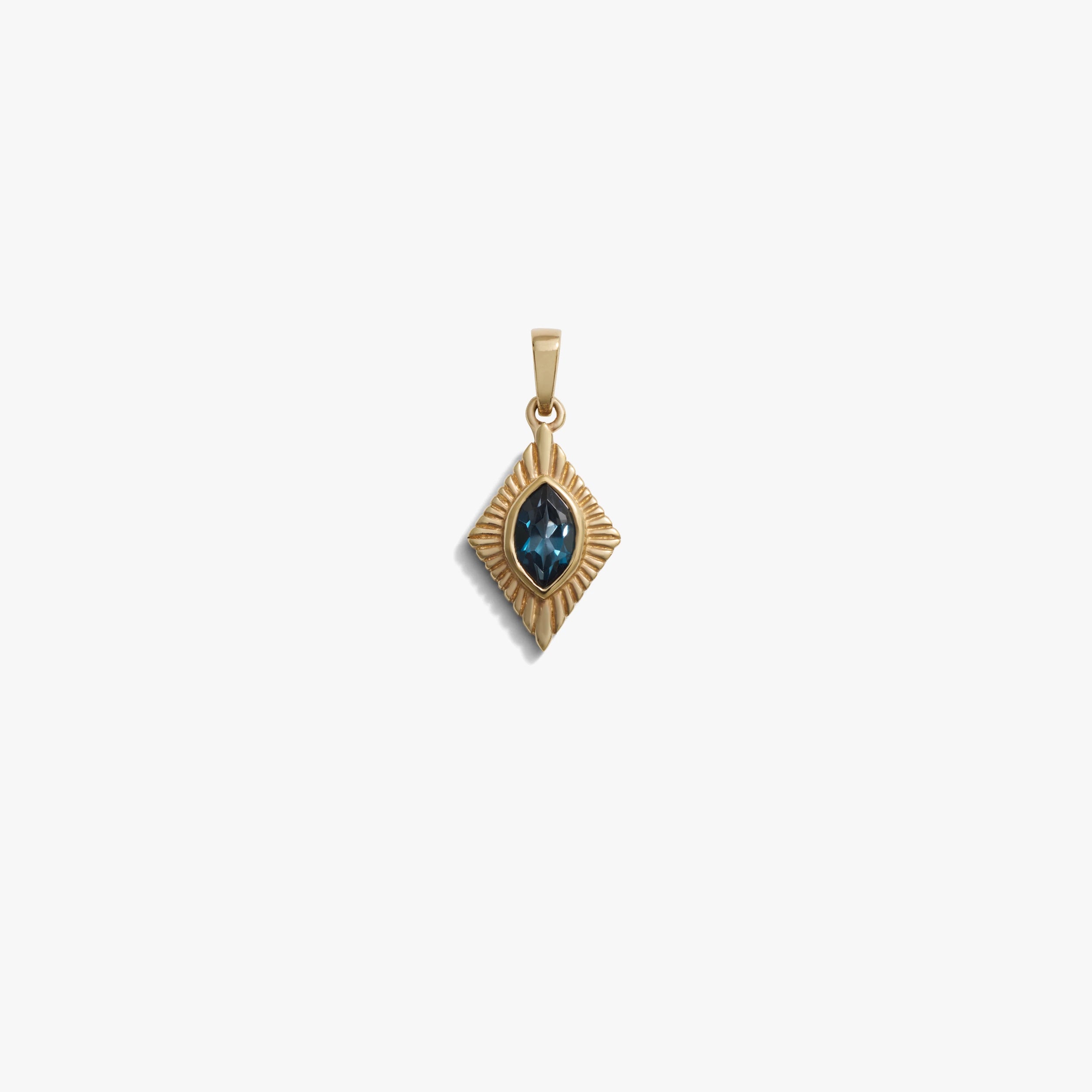 Awe Inspired Pendants 14K Yellow Gold Vermeil / Indigo London Topaz Aura Pendant