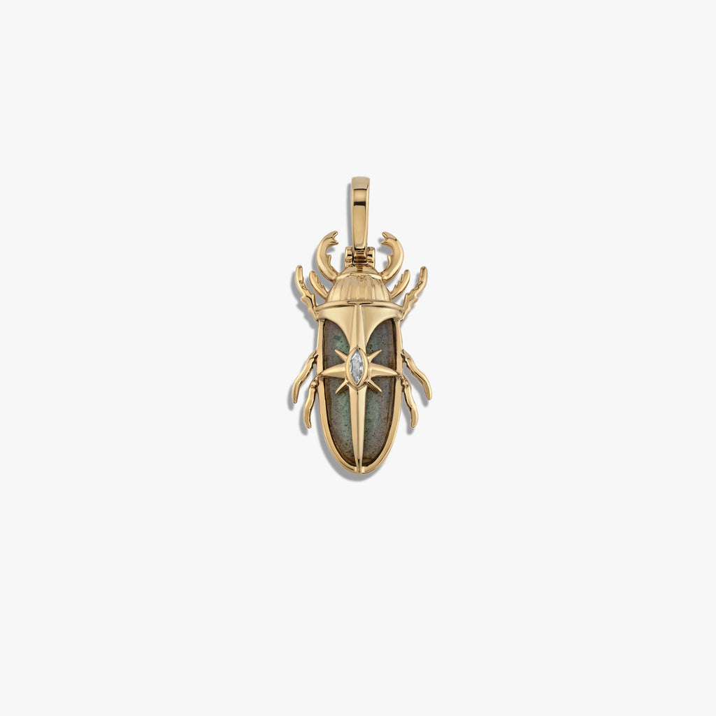 Awe Inspired  Pendants Labradorite Beetle Pendant