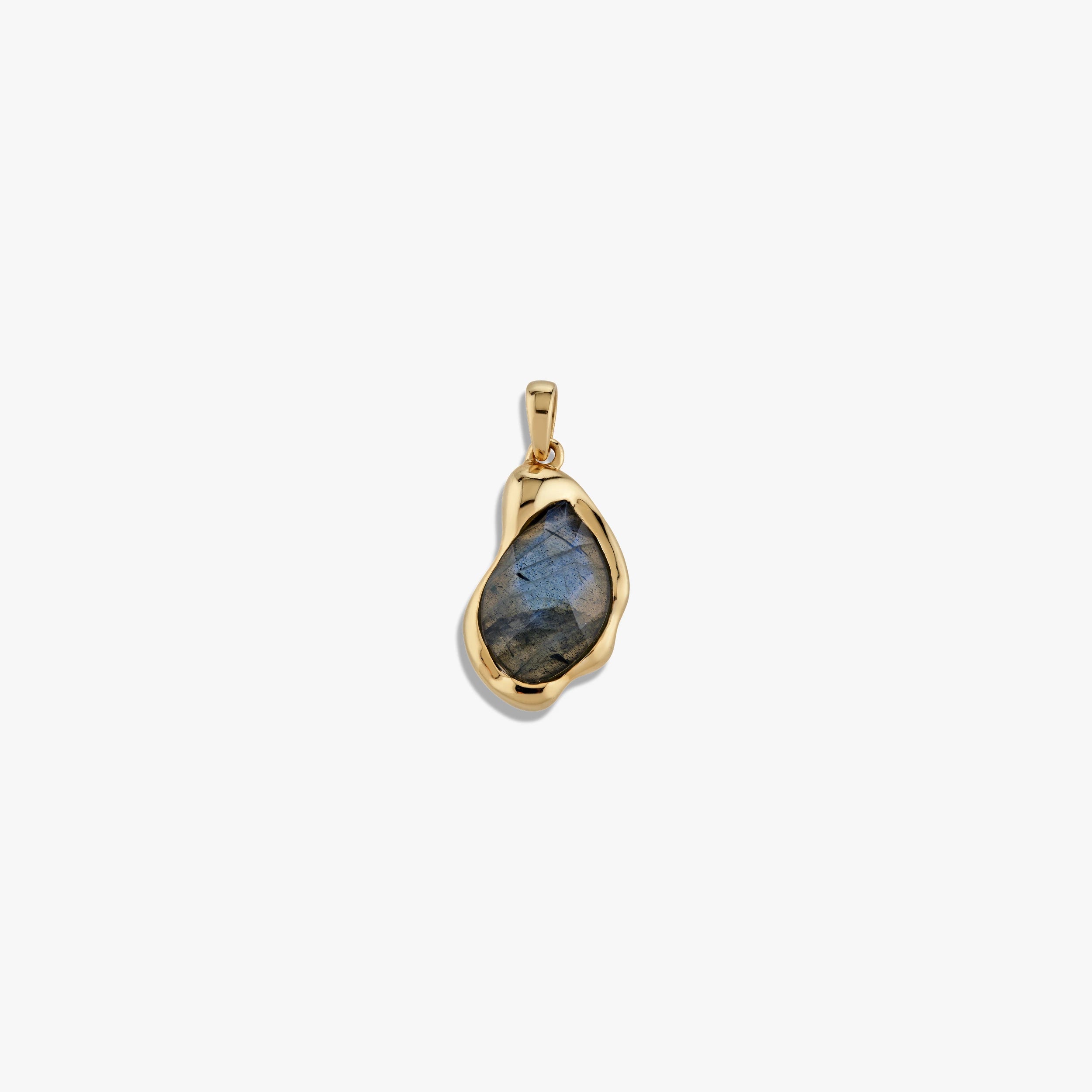 Awe Inspired Pendants 14K Yellow Gold Vermeil / Labradorite Molten Gemstone Teardrop Pendant