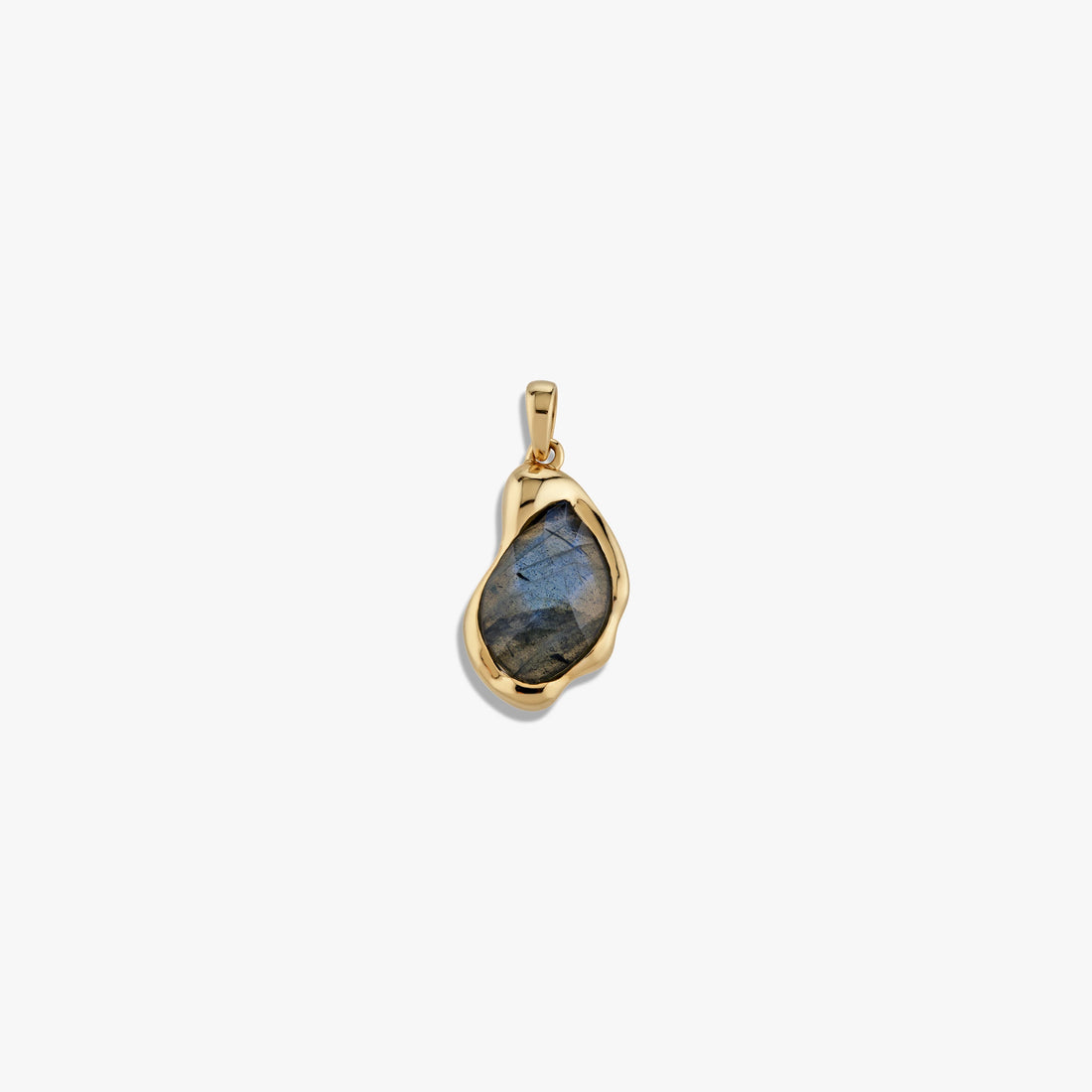 Awe Inspired Pendants 14K Yellow Gold Vermeil / Labradorite Molten Gemstone Teardrop Pendant