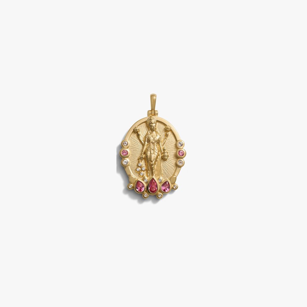 Awe Inspired Pendants 14K Yellow Gold Vermeil Lakshmi Pendant