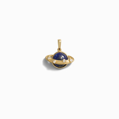 Awe Inspired Pendants 14k Yellow Gold Vermeil Lapis Saturn Amulet