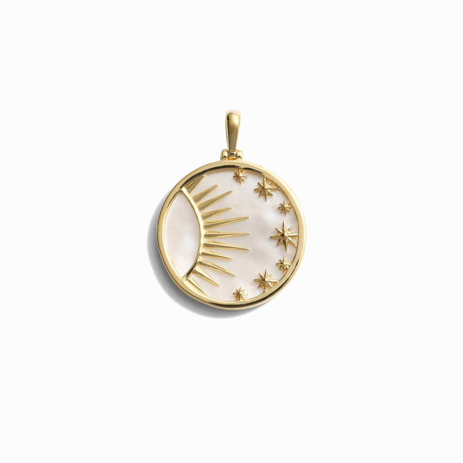 Product image of Awe Inspired Pendants 14K Yellow Gold Vermeil / Large Celestial Mother of Pearl Amulet