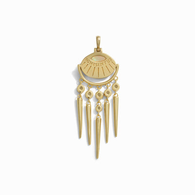 Awe Inspired Pendants 14K Yellow Gold Vermeil / Large Opal Wind Chime Amulet