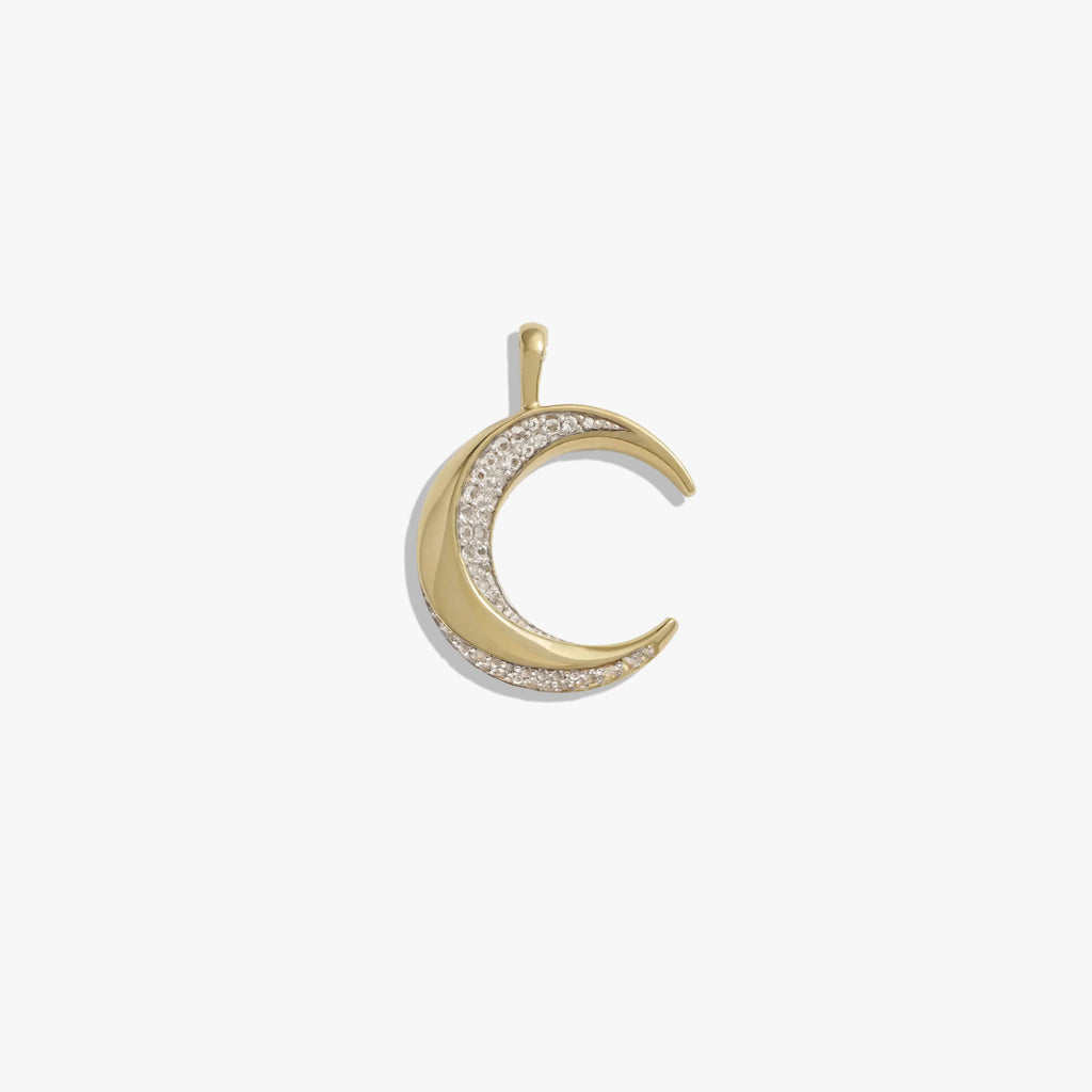 Awe Inspired Pendants 14K Yellow Gold Vermeil / Large Twisted Moon Amulet
