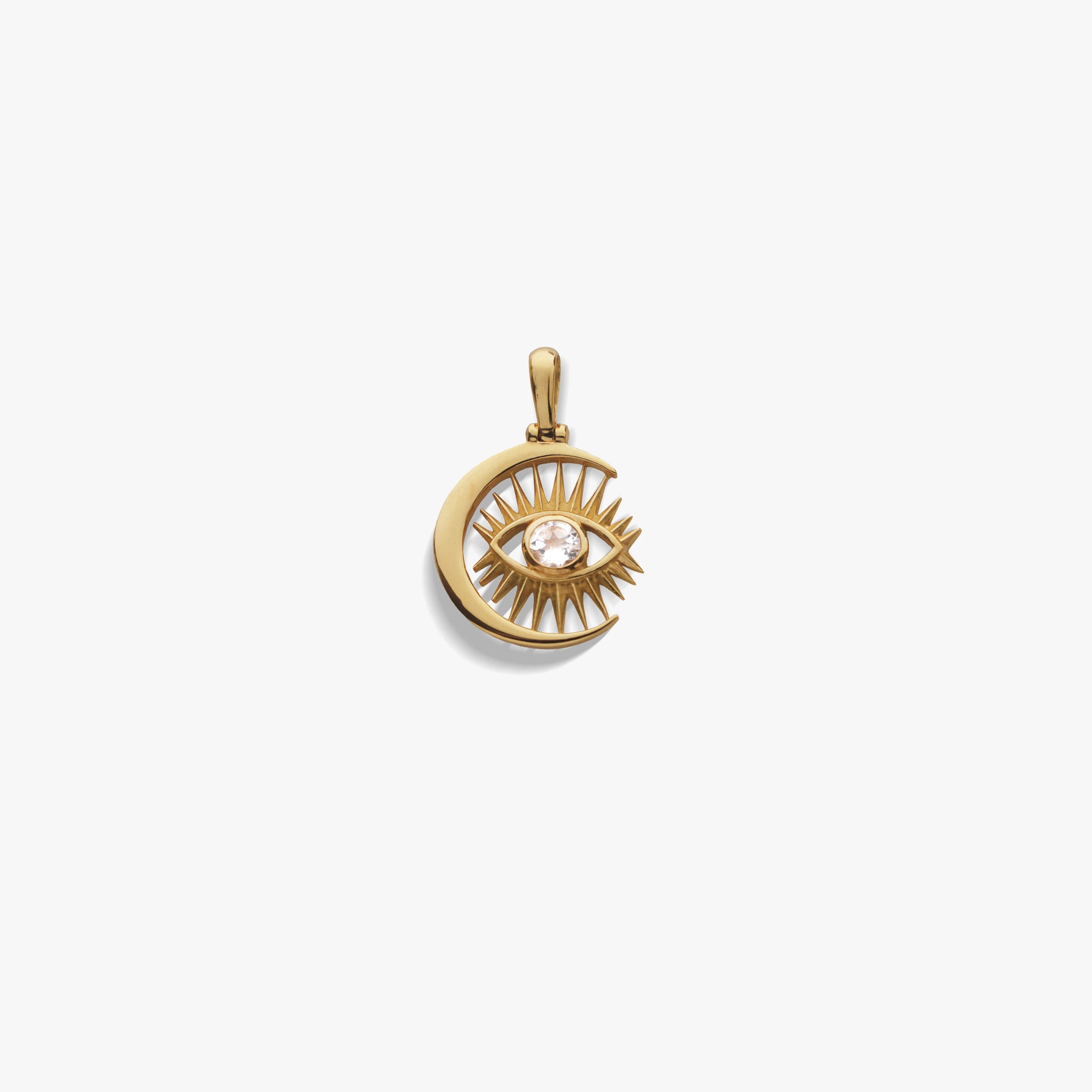 Awe Inspired Pendants 14K Yellow Gold Vermeil / Large Watchful Moon Eye Amulet